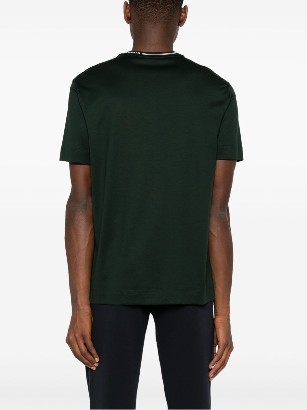 Emporio Armani T-shirt met logo jacquard - Groen