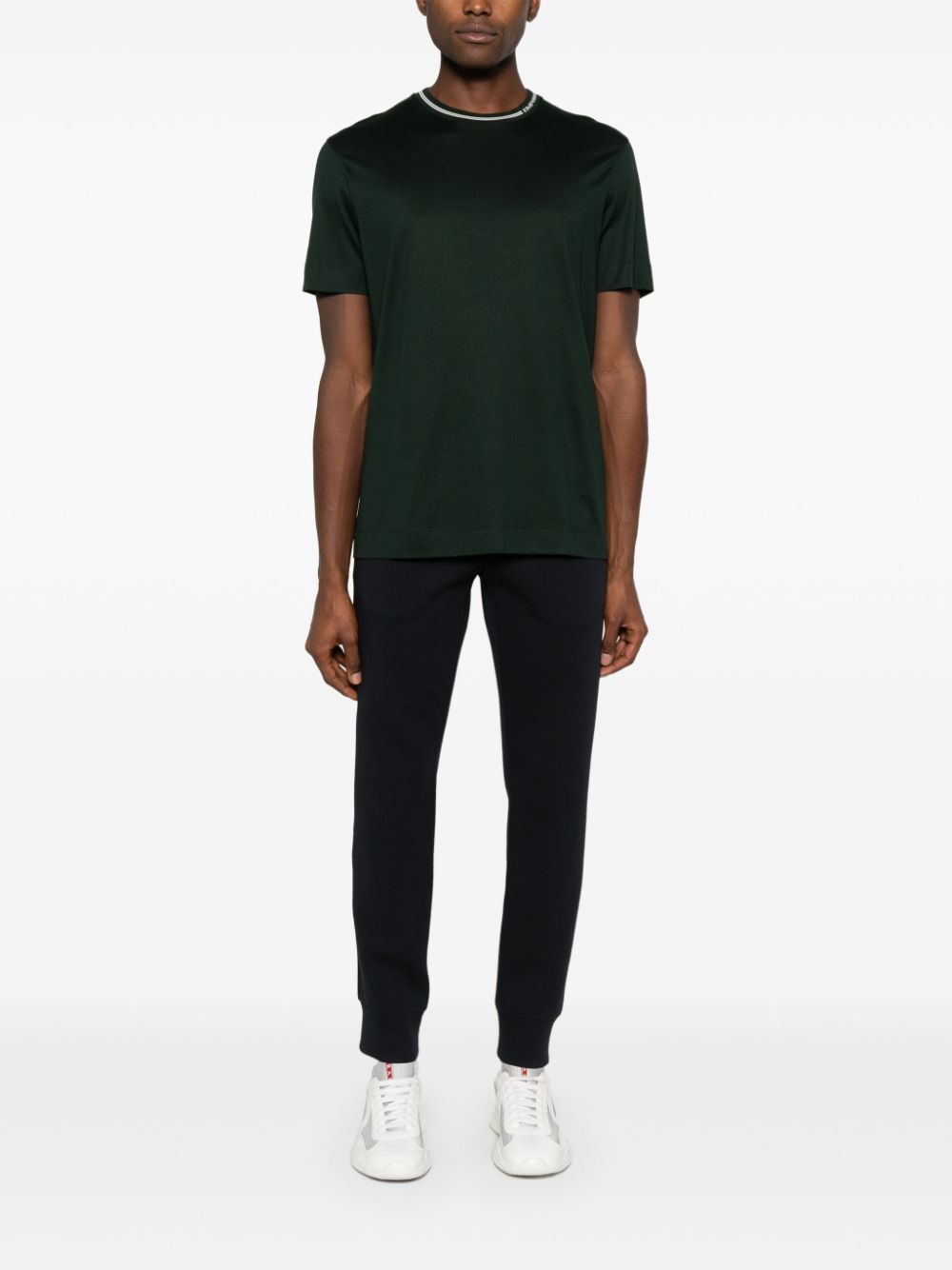 Emporio Armani T-shirt met logo jacquard - Groen