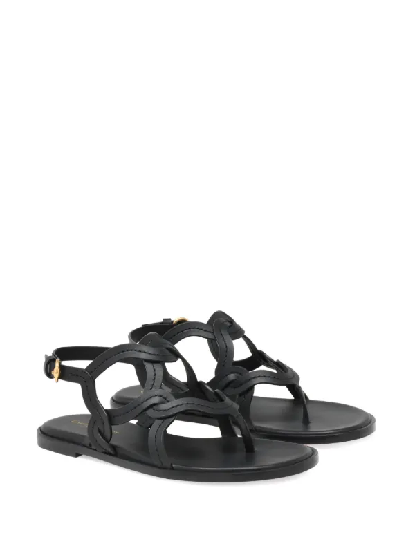 【GIANVITO ROSSI】AMALFI LEATHER FLAT SANDALS Gianvito Rossi Amalfi Sandals | Neiman Marcus