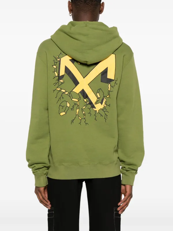 Off White Arrows print Hoodie Green FARFETCH UK