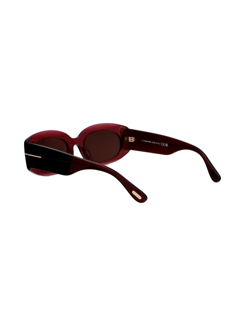 TOM FORD Eyewear Zonnebril met rechthoekig montuur Rood