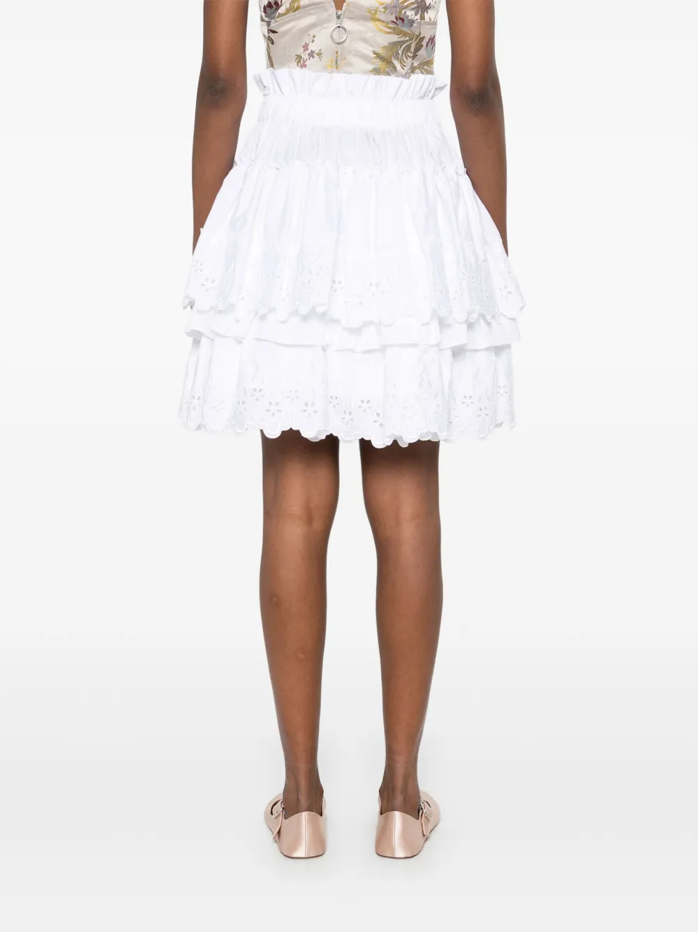 Simone Rocha Broderie anglaise midi-rok Wit