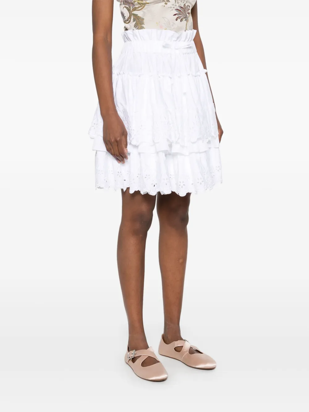 Simone Rocha Broderie anglaise midi-rok Wit