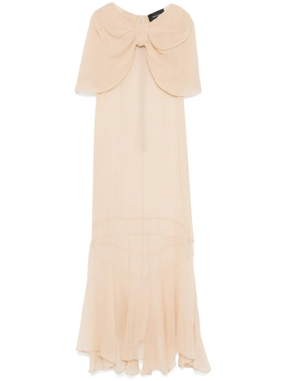 sheer bow-detailed midi dress