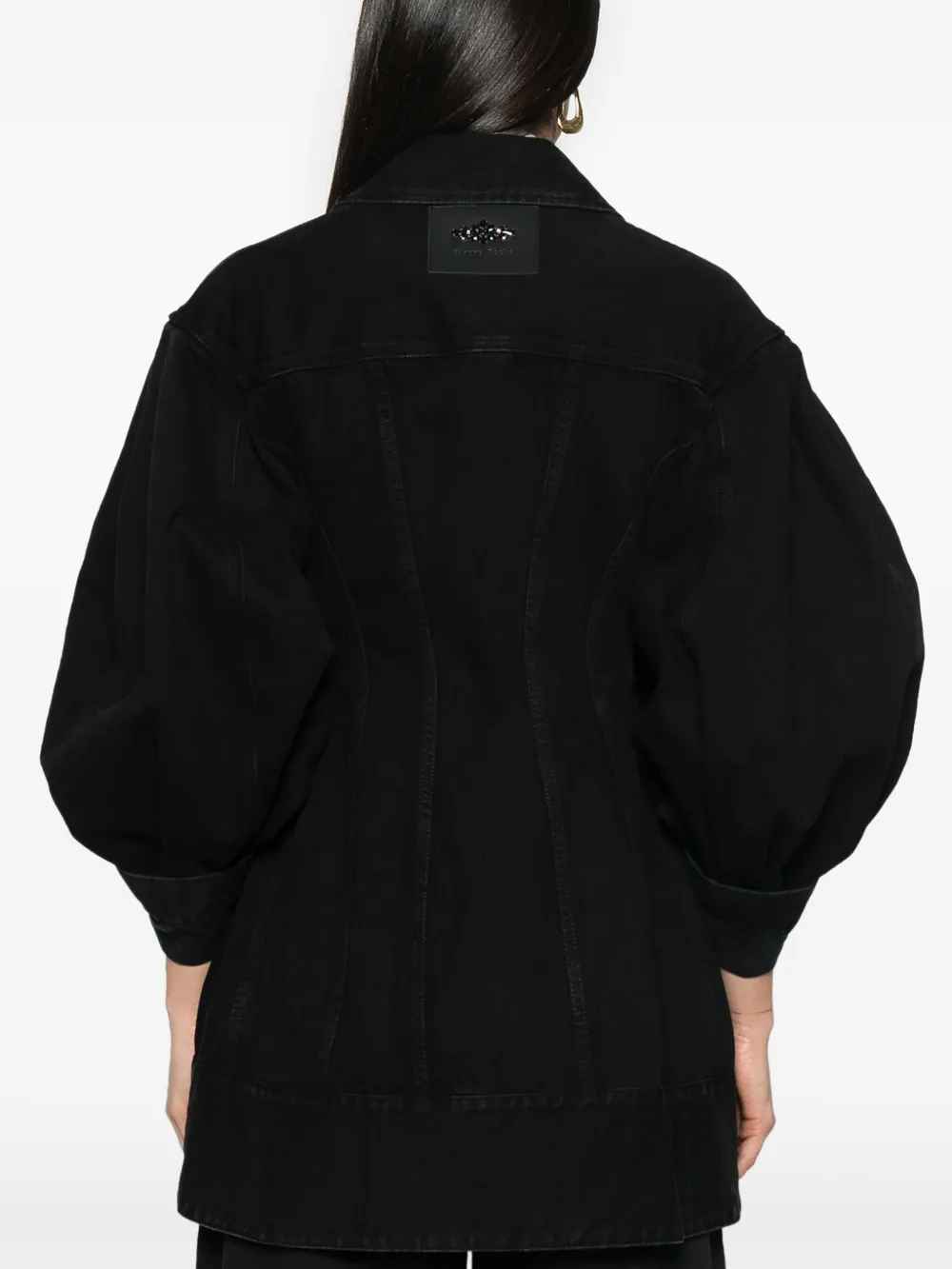 Simone Rocha Bewerkte denim jas Zwart