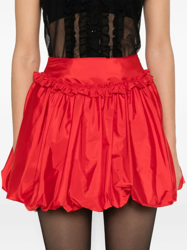 【関税込み】Simone Rocha レッド ギャザー バブル ミニスカート Simone Rocha ギャザーディテール ミニスカート | レッド