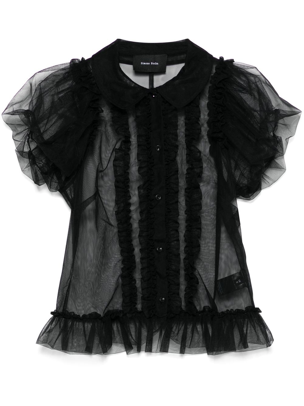 Simone Rocha ruffled sheer blouse - Black