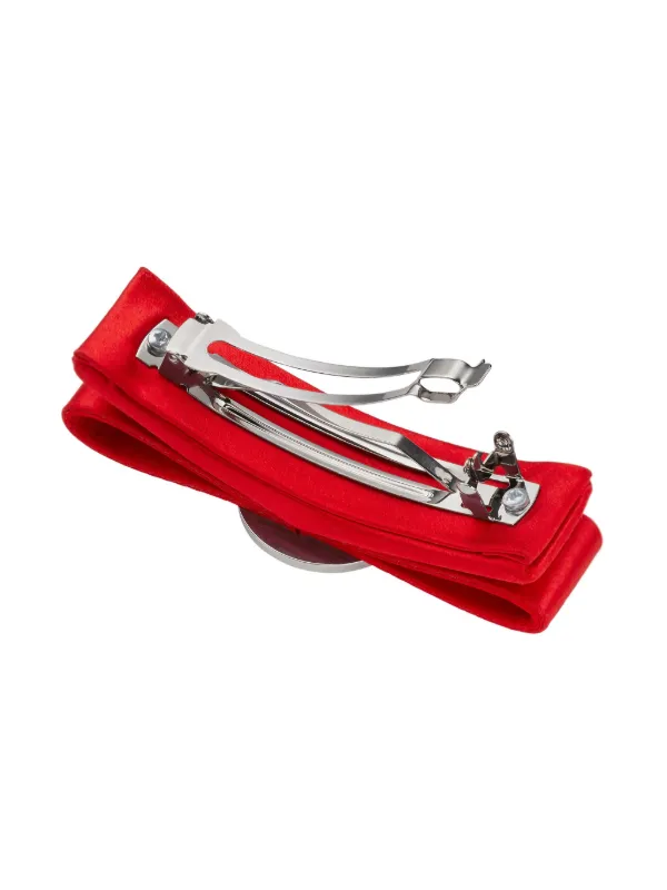 【関税&送料込み】Versace Hair Clip Versace Right Gianni Ribbon Hair Clip | Red | FARFETCH