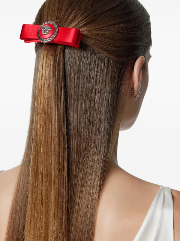 Versace Right Gianni Ribbon Hair Clip | Red | FARFETCH