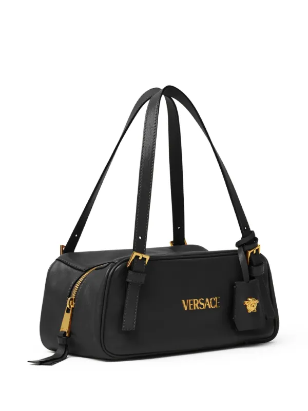 Versace Tag Bowling Shoulder Bag | Black | FARFETCH