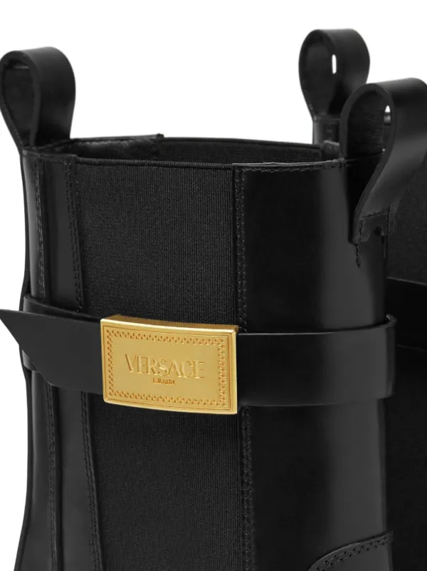 ショートブーツ・ブーティ VERSACE Woman Flat ankle boots Black 1 77VA3S51ZS371 899 Women's Designer Boots & Platform Boots | VERSACE US