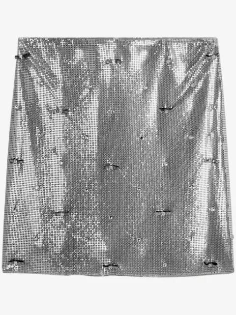 Versace embellished metal mesh mini skirt