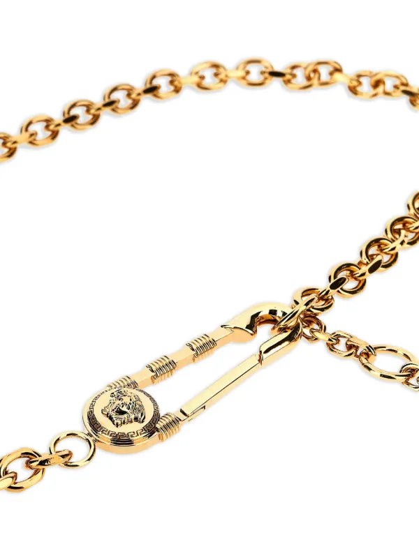 Versace Safety Pin Chain Belt | Gold | FARFETCH