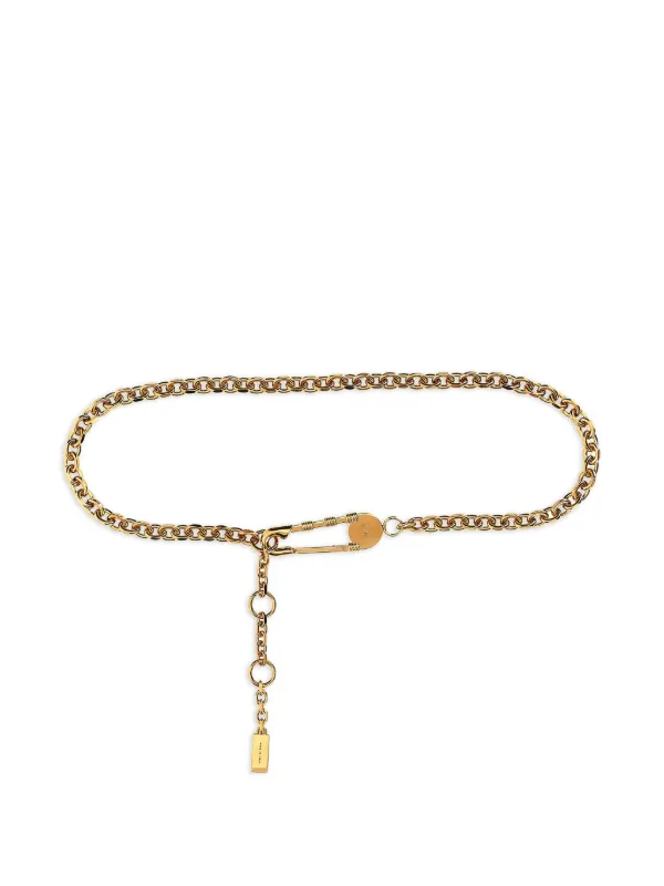 Versace Safety Pin Chain Belt | Gold | FARFETCH