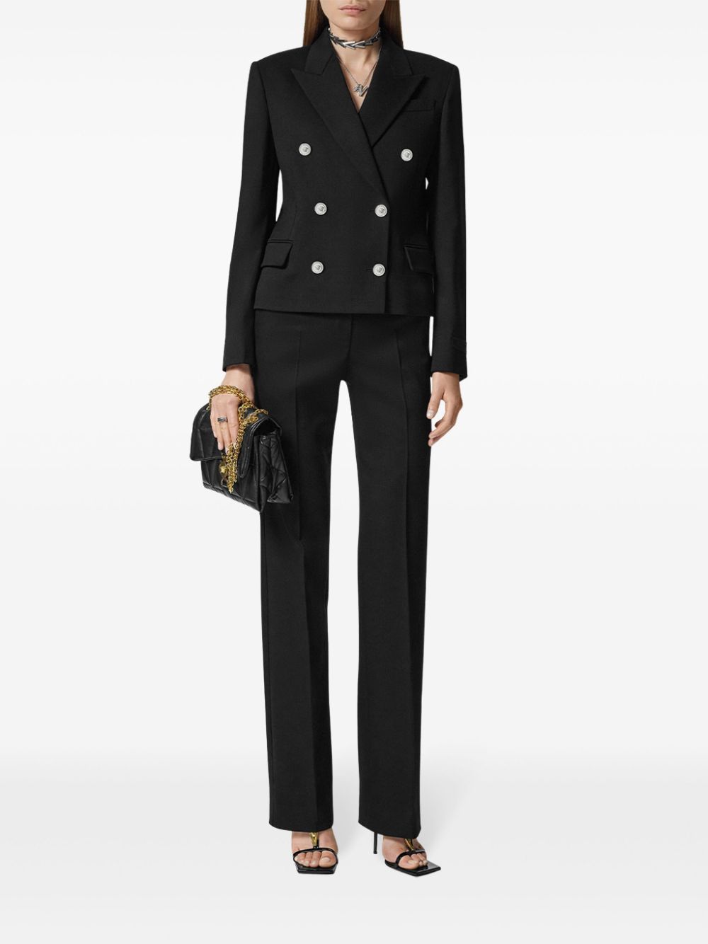 Versace Blazer met dubbele rij knopen - Zwart