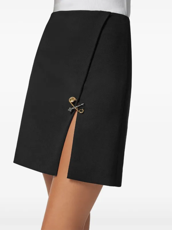 Versace Safety Pin A-line Mini Skirt | Black | FARFETCH