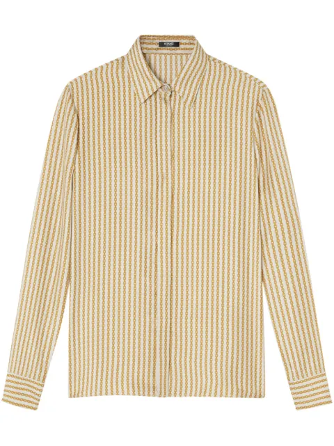Versace Pinstripe Chain silk shirt