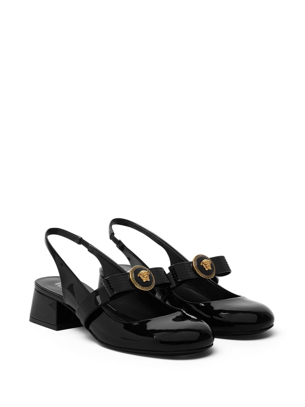 Versace Leren slingback pumps - Zwart