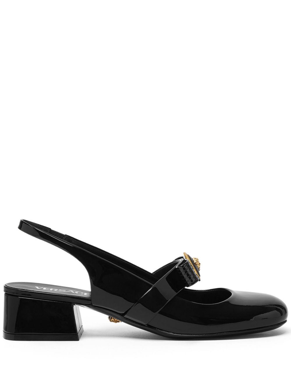 Versace 35mm Gianni Ribbon slingback pumps Black