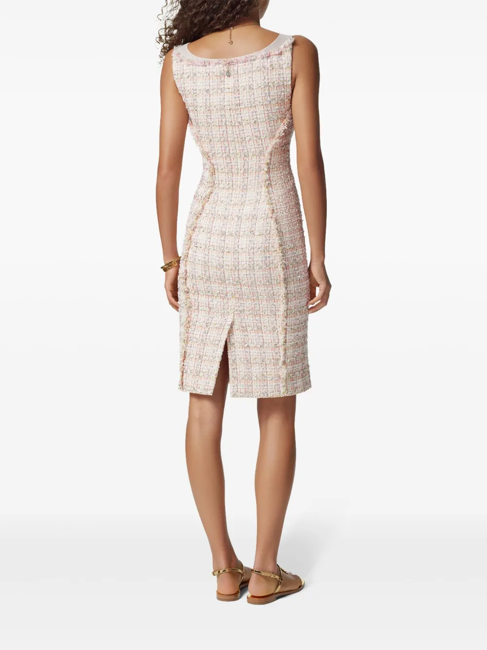 Versace Organza tweed bustier midi-jurk Roze