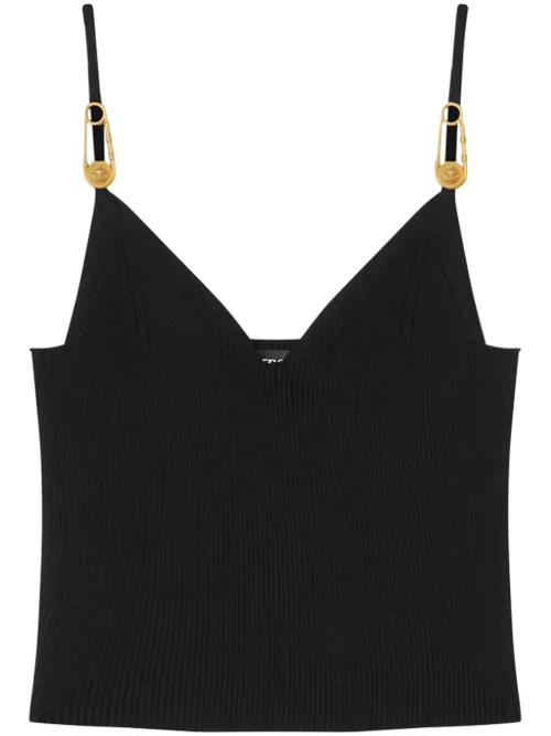 Versace haut crop Safety Pin - Noir - Versace - Modalova