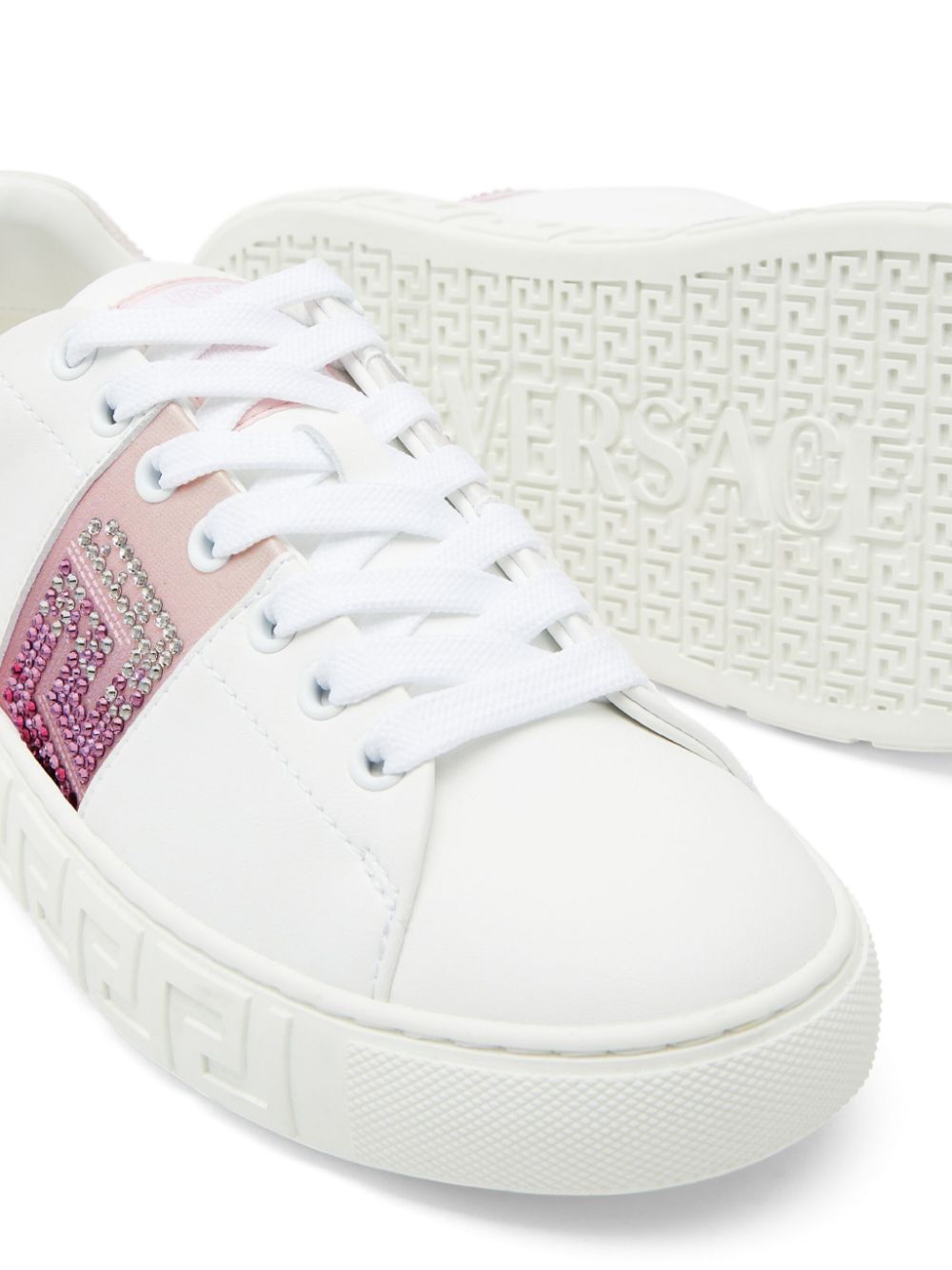 Versace Sneakers verfraaid met kristallen Wit