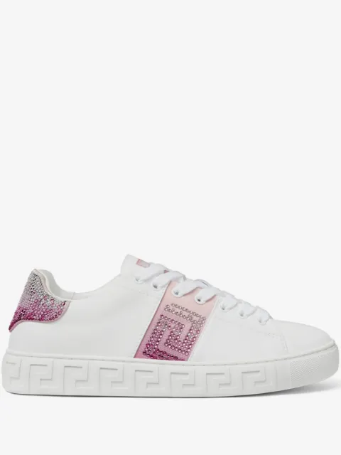 Versace Greca crystal-embellished sneakers