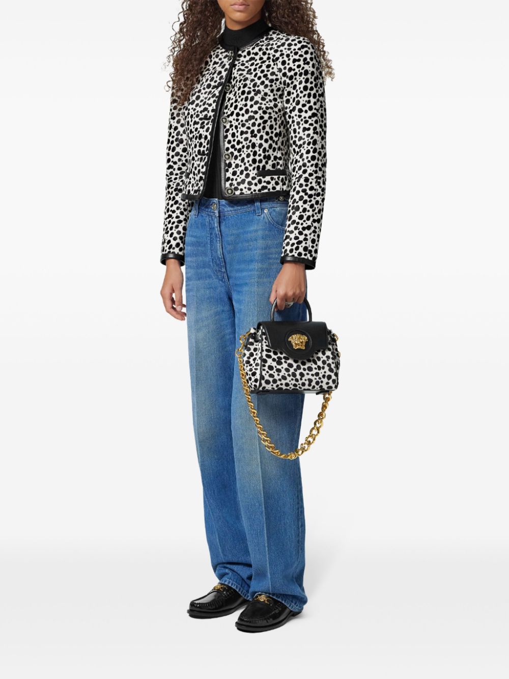 Versace Getailleerd jack met dierenprint - Wit