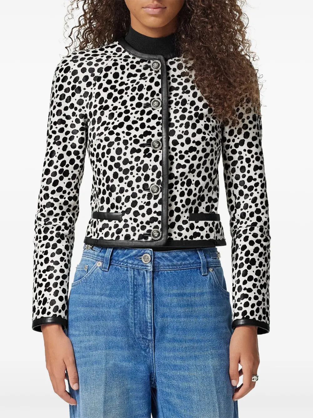 Versace Raglan jack met Dalmation-print Wit