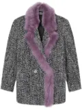 Versace faux fur-trim coat - Black