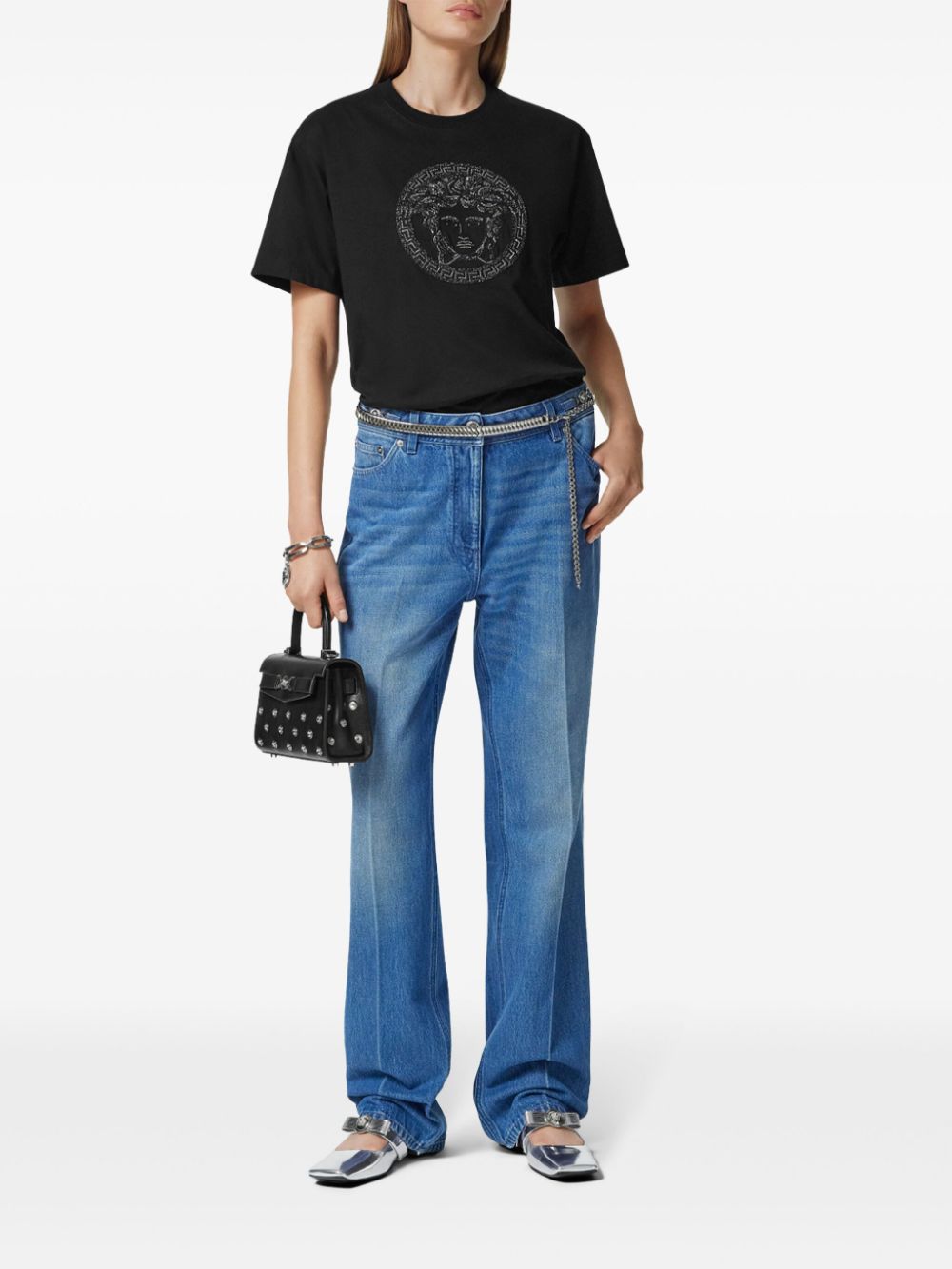 Versace logo-embellished T-shirt - Zwart