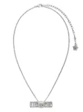 Versace Gianni Ribbon crystal pendant necklace - Silver