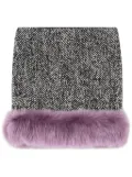 Versace shearling-trim chevron mini skirt - Black