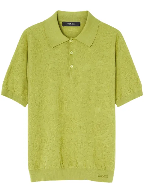 Versace playera tipo polo tejida Barocco