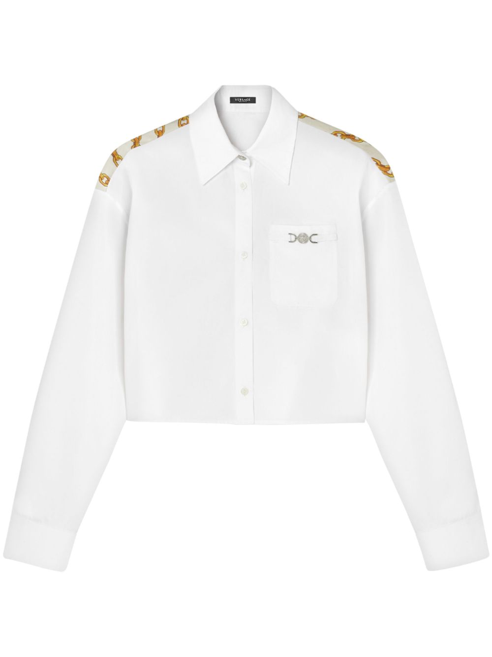 Versace Medusa Chain cropped shirt - White