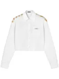 Versace Chain Stripes cropped shirt - White