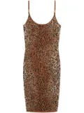 Versace leopard-jacquard midi dress - Brown