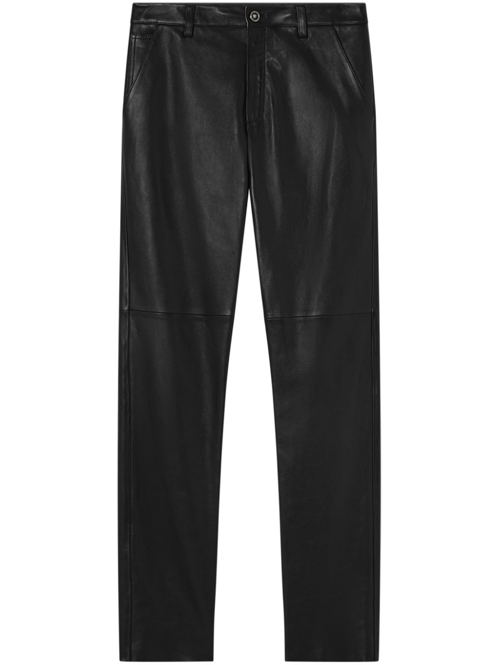 straight-leg lambskin trousers