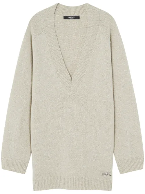 Pull à col v - Versace - Modalova
