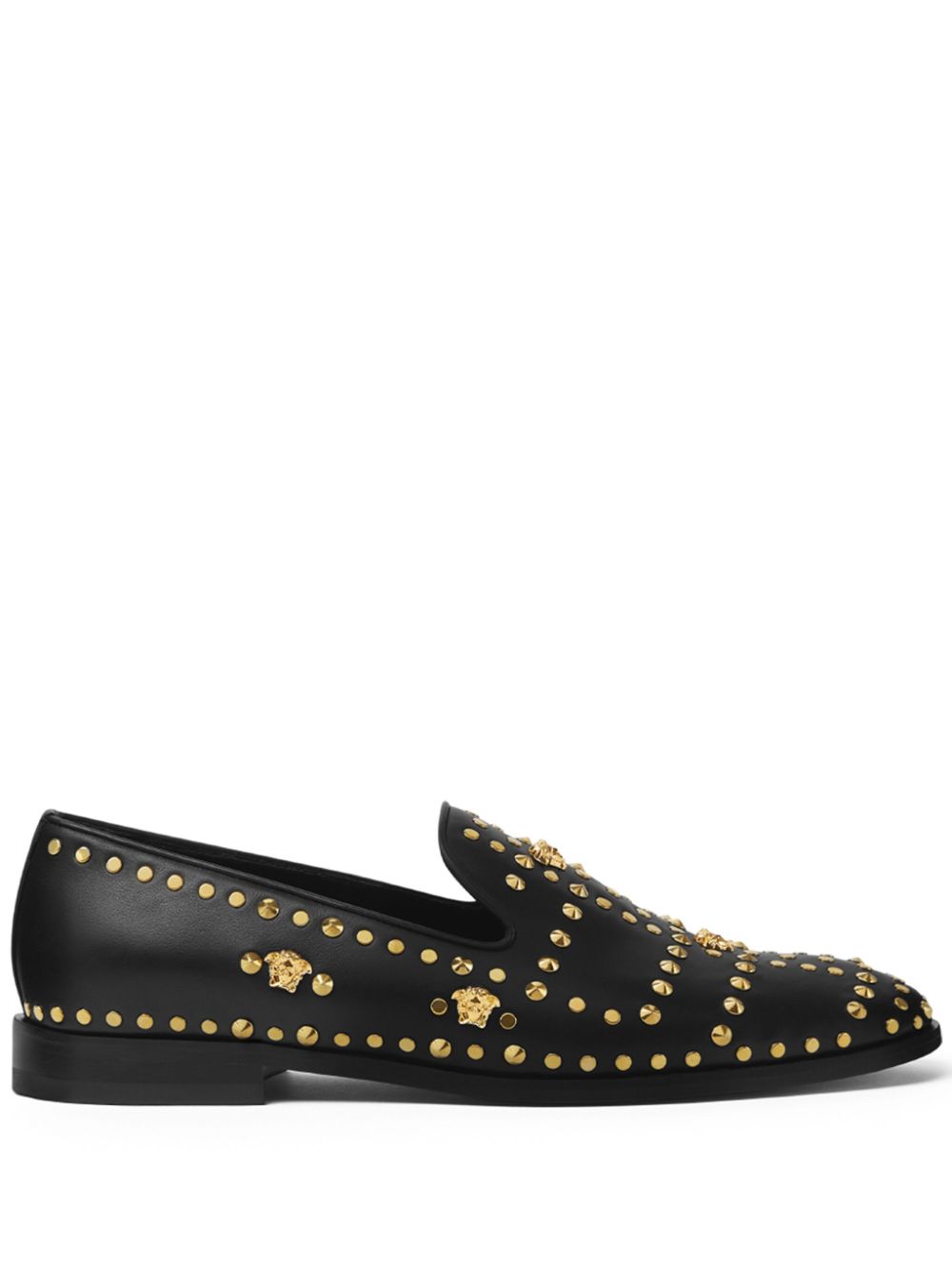 studded leather loafers