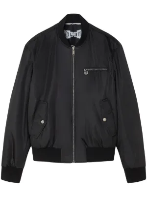 VERSACE 黒 レザー シングルライダースジャケット Versace レザー ライダースジャケット | ブラック | FARFETCH JP