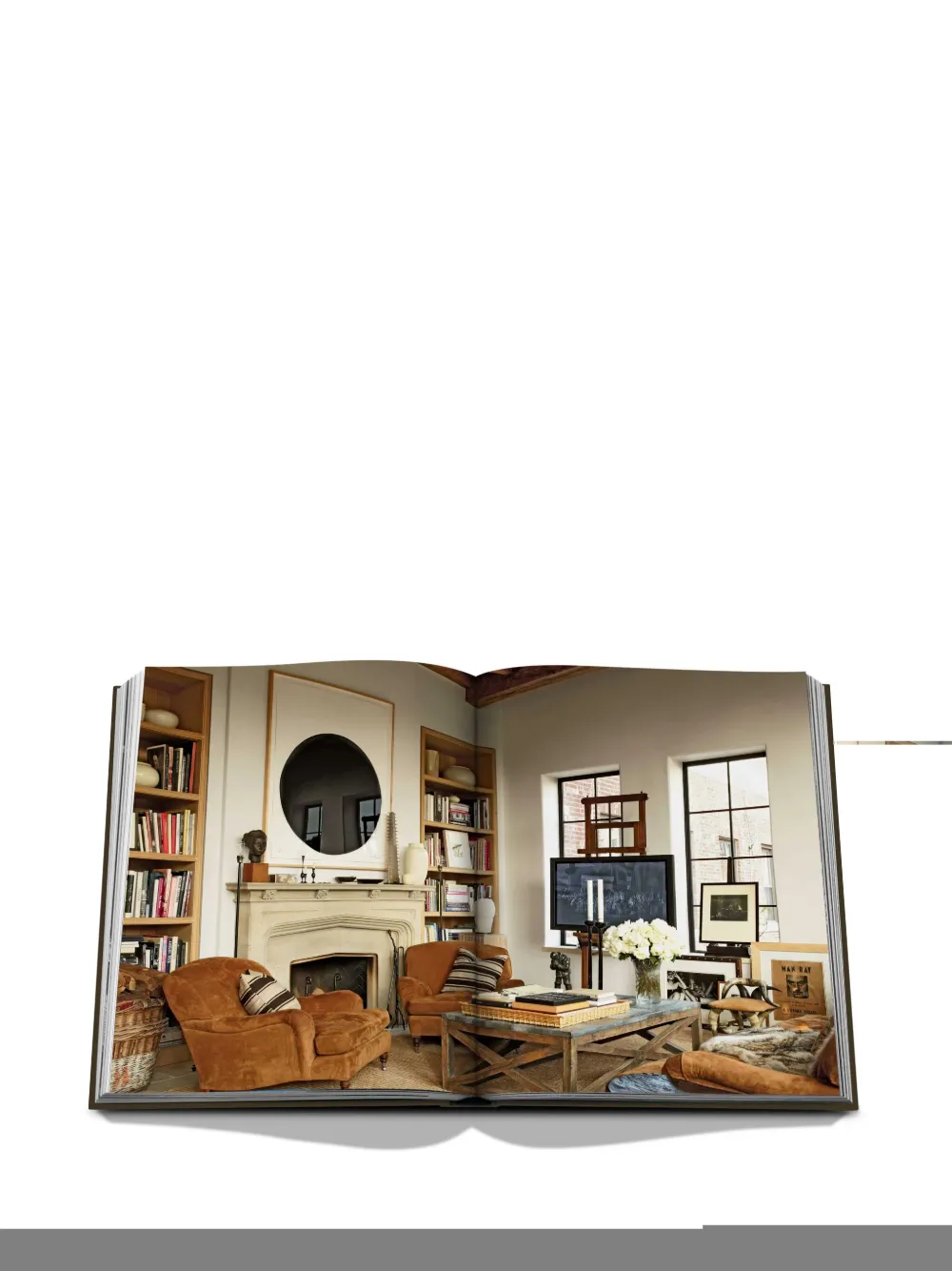 Assouline The Living Room By The Design Leadership Network Hardcover Book In Brown