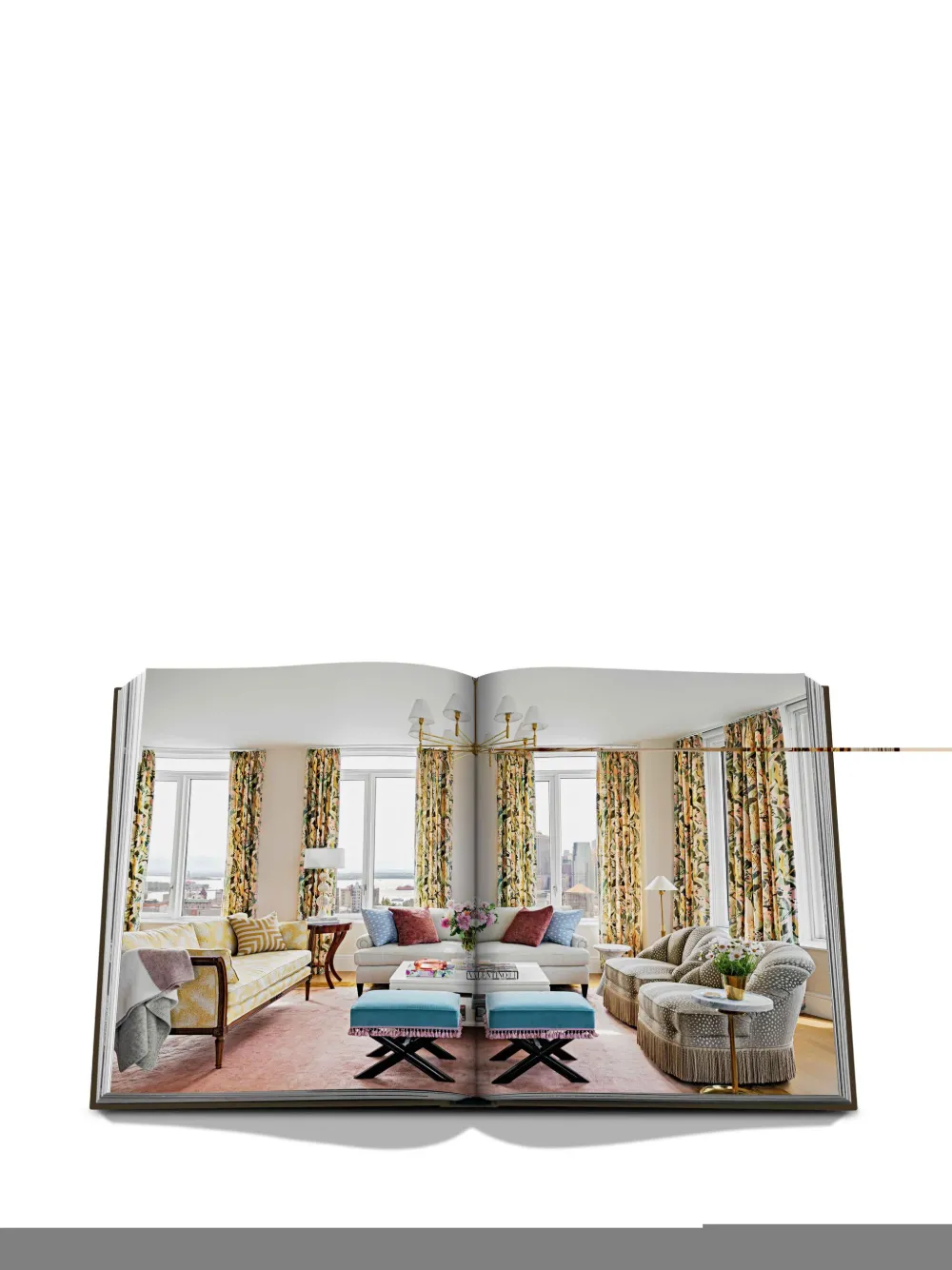 Assouline The Living Room By The Design Leadership Network Hardcover Book In Brown