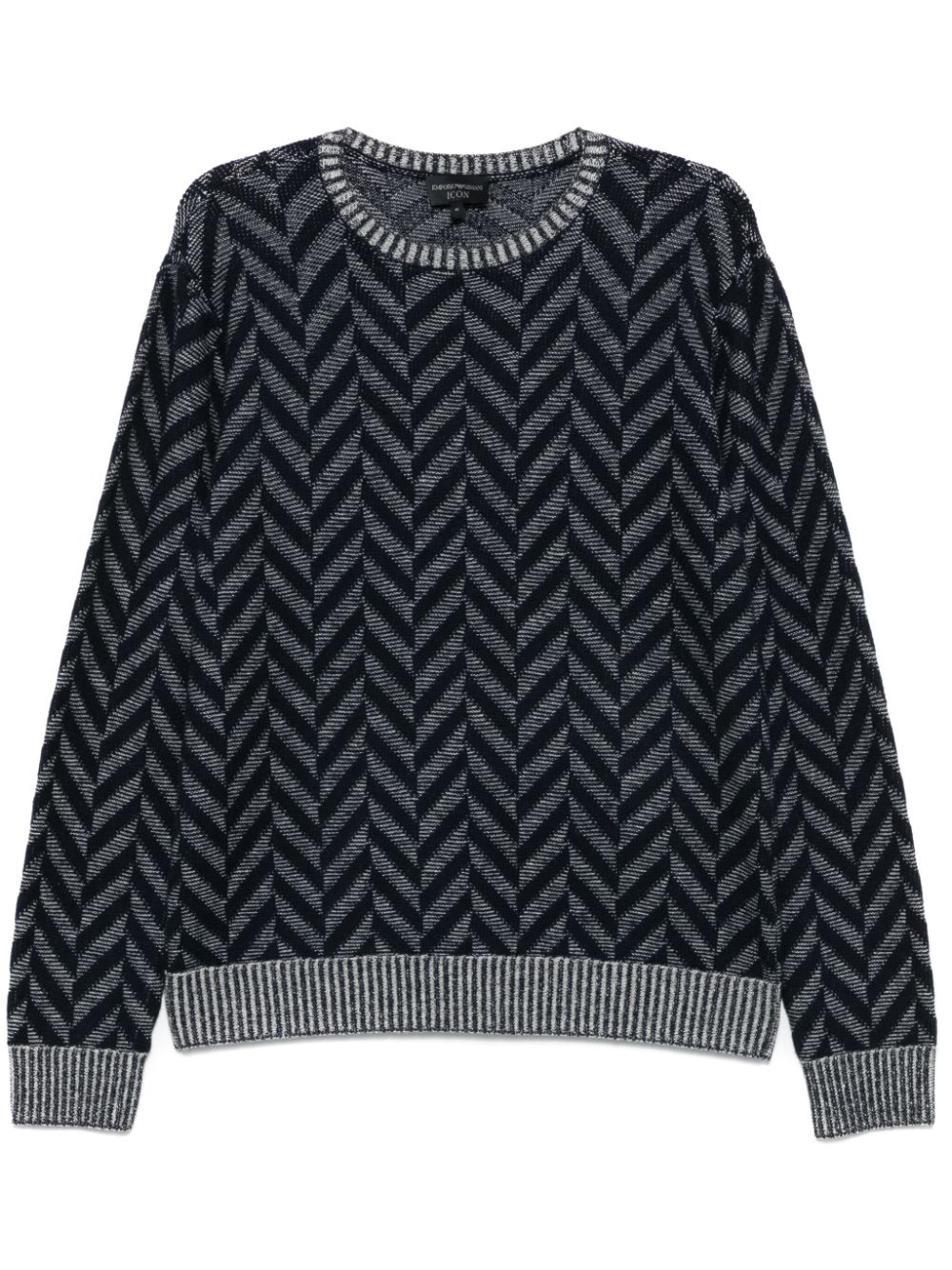 herringbone-pattern sweater