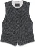 Emporio Armani patterned-jacquard knitted waistcoat - Black