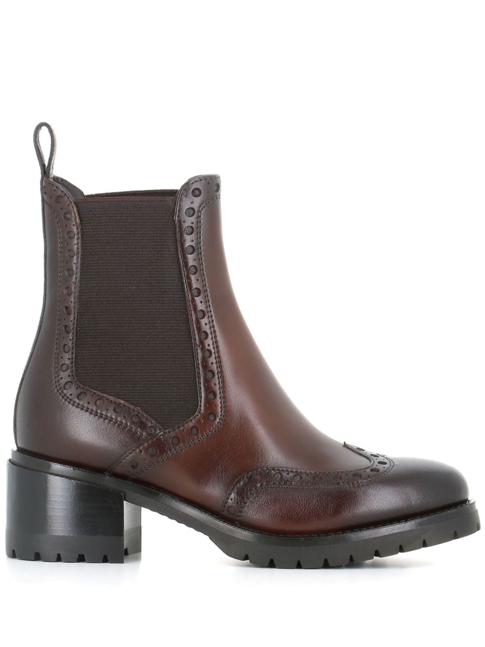 Shop Santoni 50mm Leather Chelsea Boots In Braun