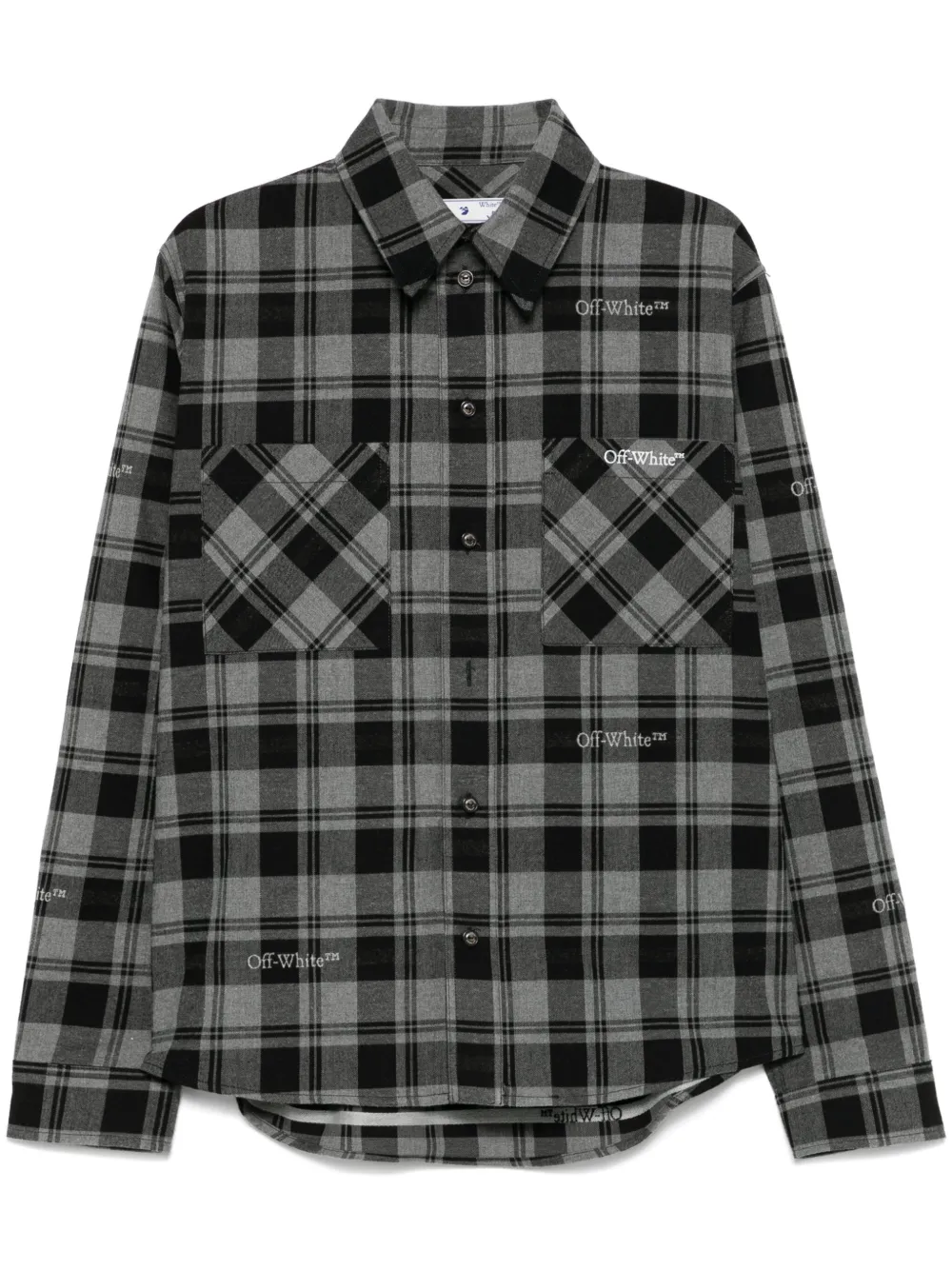 Off-White Geruit overhemd Grijs
