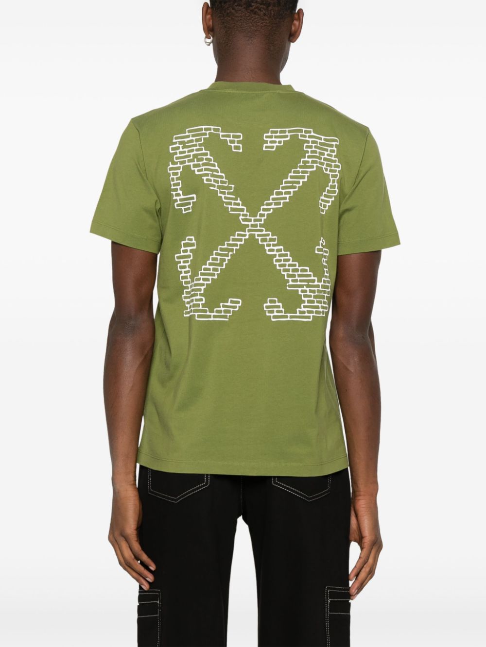 Off-White T-shirt met pijlprint Groen