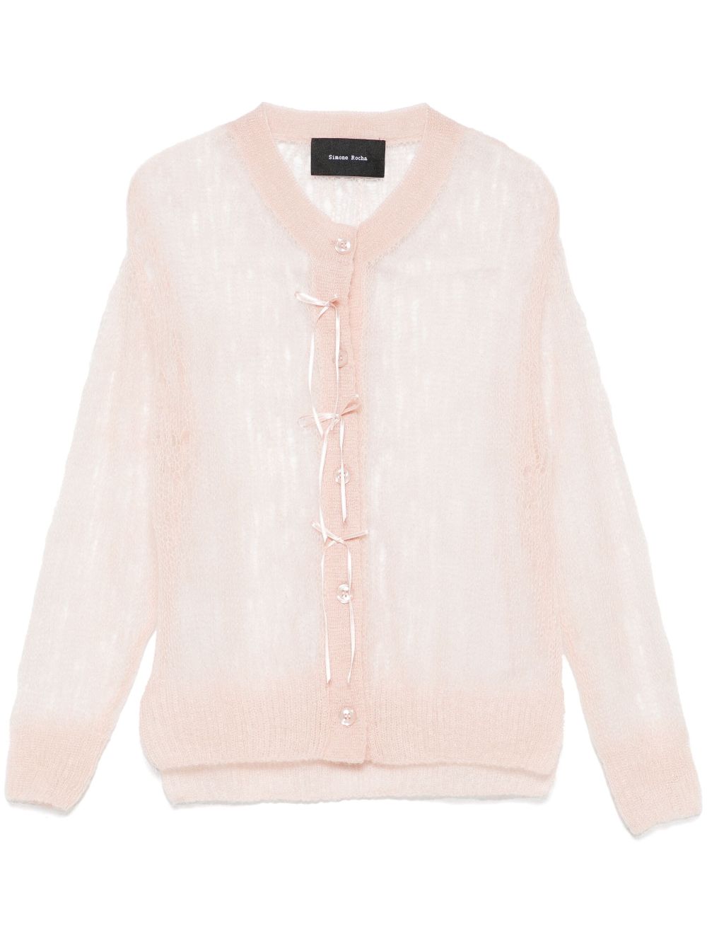 Simone Rocha bow-embellished cardigan - Pink