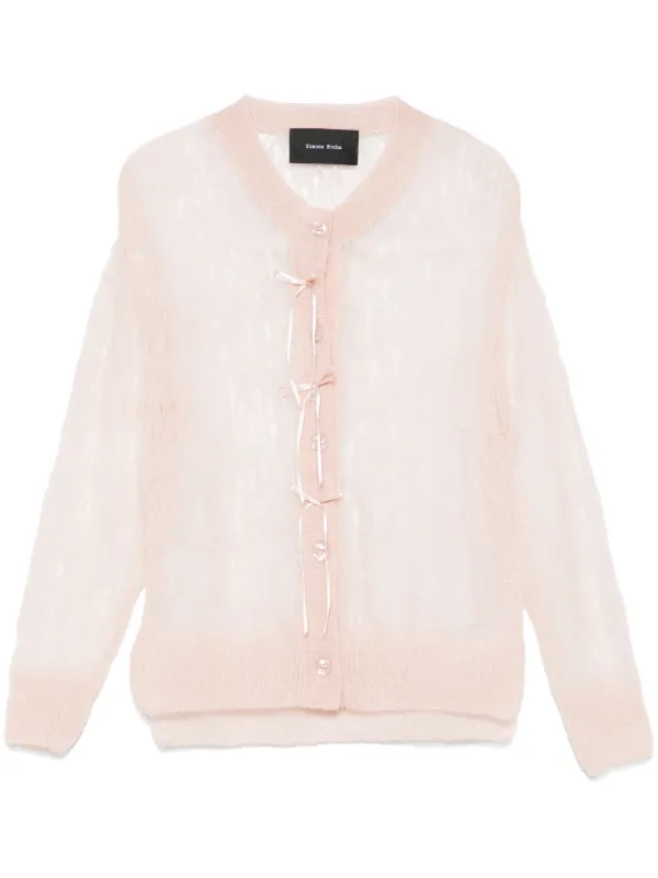 Simone Rocha リボントリム カーディガン | ピンク | FARFETCH JP